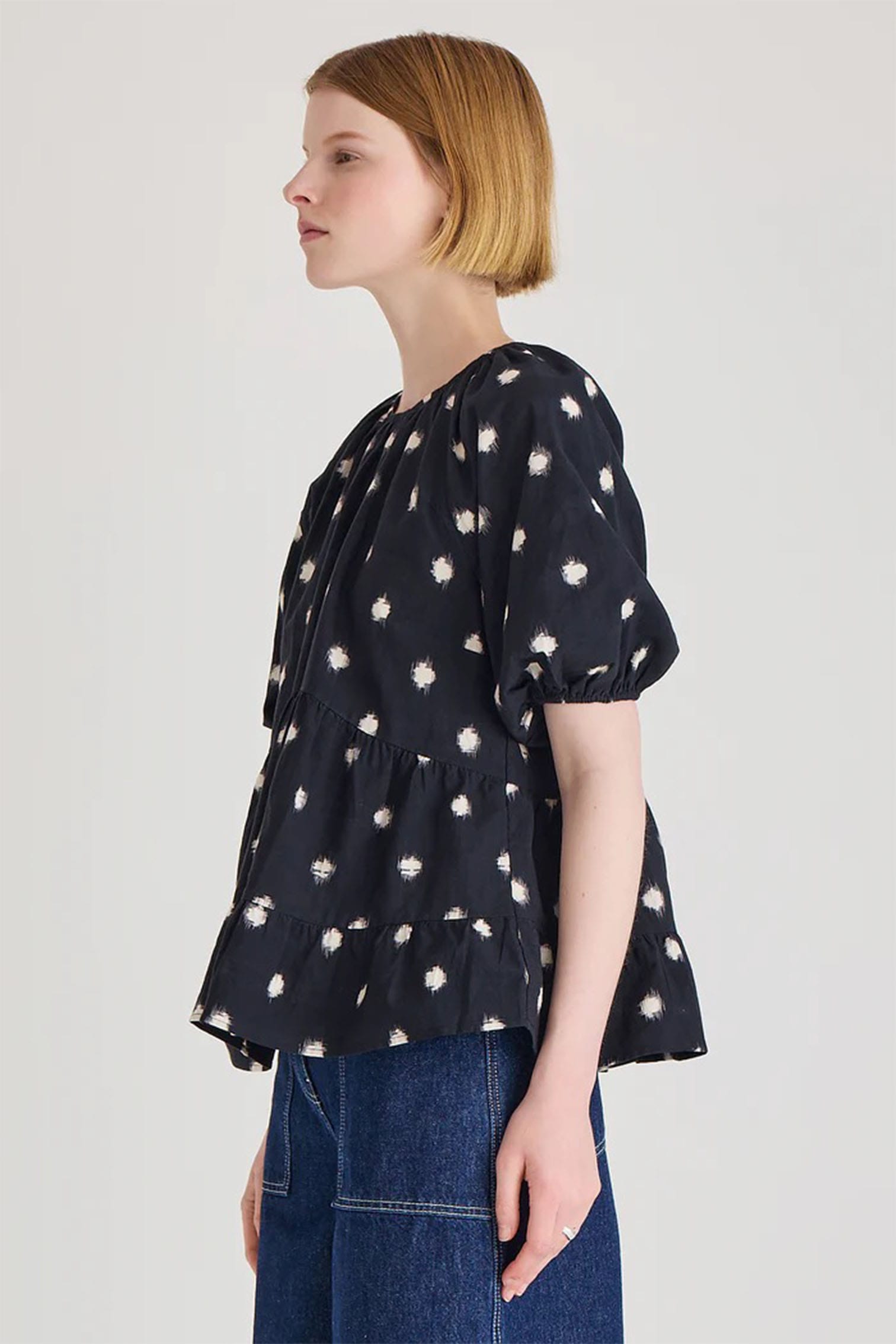 BOW BLOUSE IKAT DOT｜Knit wears｜Merlette(マーレット