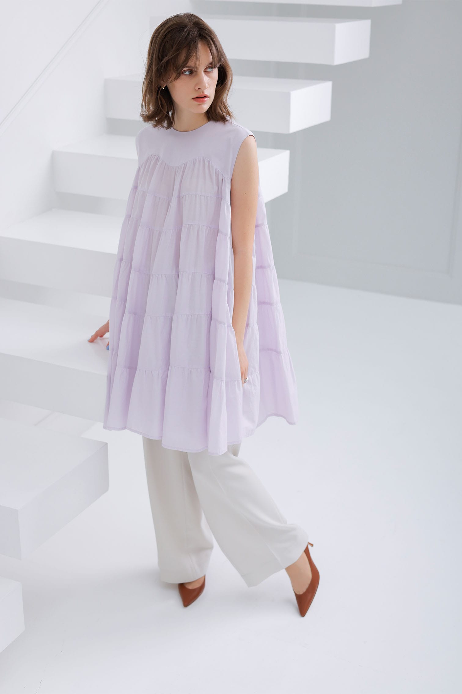 Merlette 半袖ティアードワンピース merlette マーレット ワンピース 半袖 ティアード シャーリング