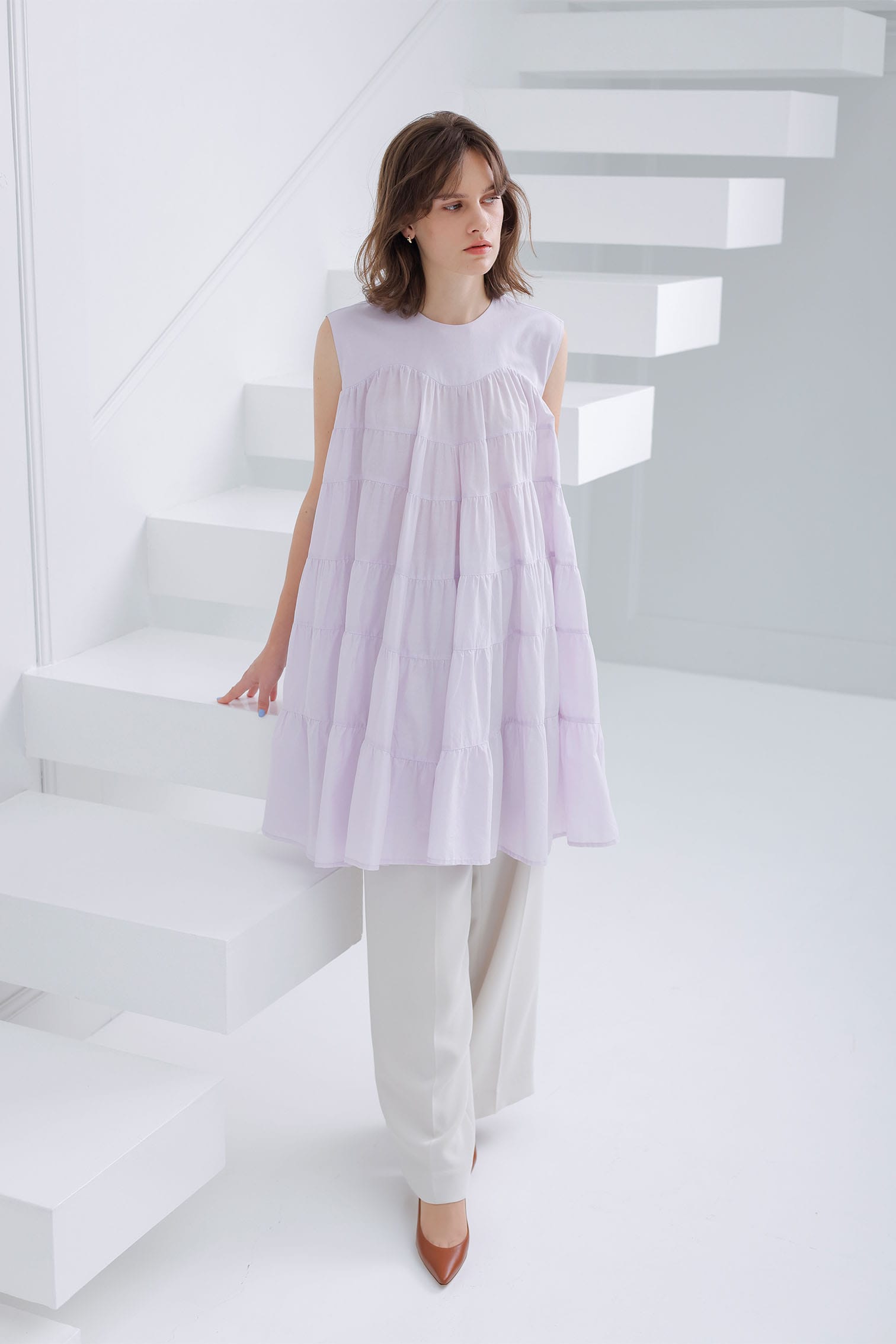 DT♪1ROBERT エンヴェルサテン フレアパンツ マレラアウトレット SALE】Side Line Sheer Pants