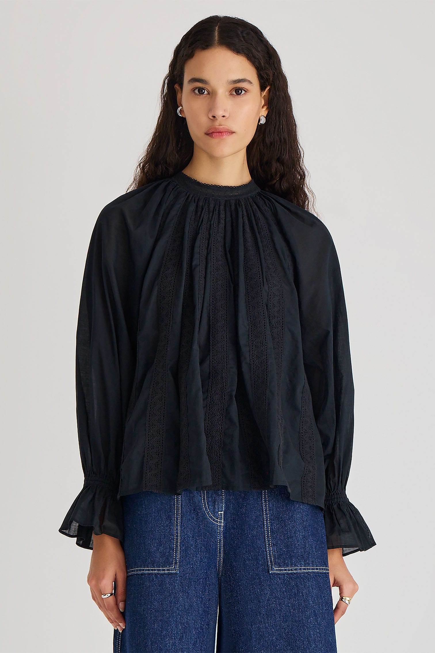 Lulu Merlette ネイビー フレアスリーブ ワンピース Merlette | New Arrivalsの商品一覧 | 公式通販 Merlette NYC