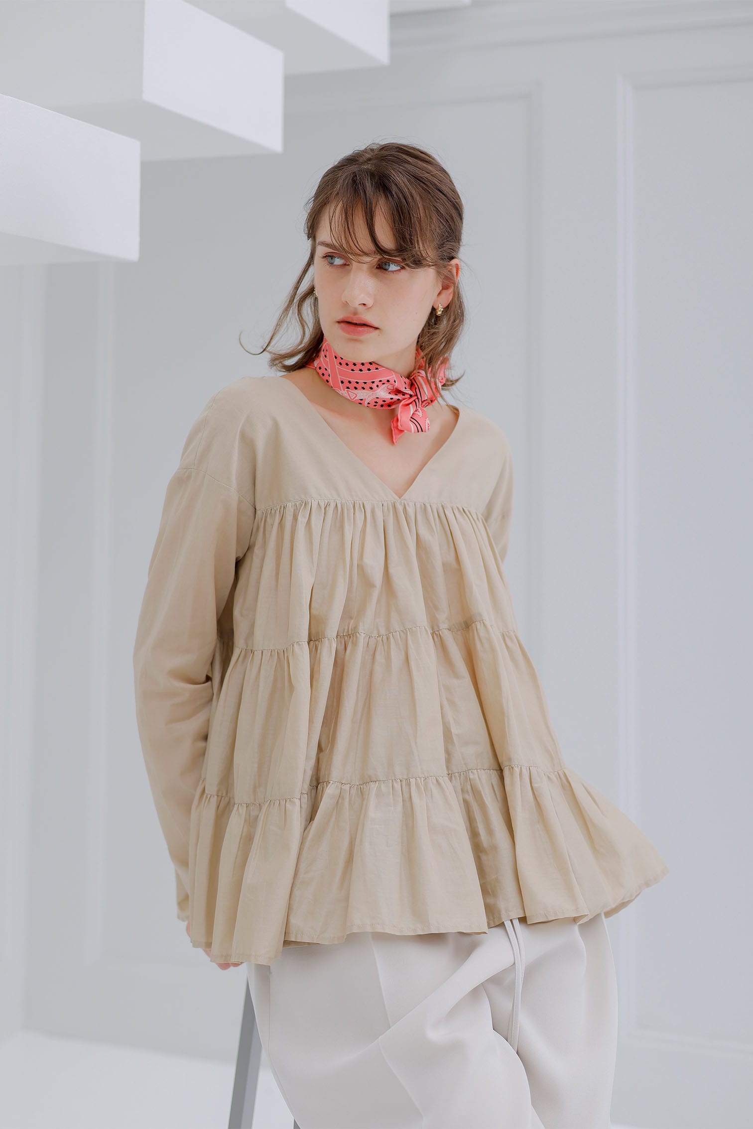 merlette しぼりスカート PRINTS】ティアードラップスカート（スカート）｜STRASBURGO OUTLET