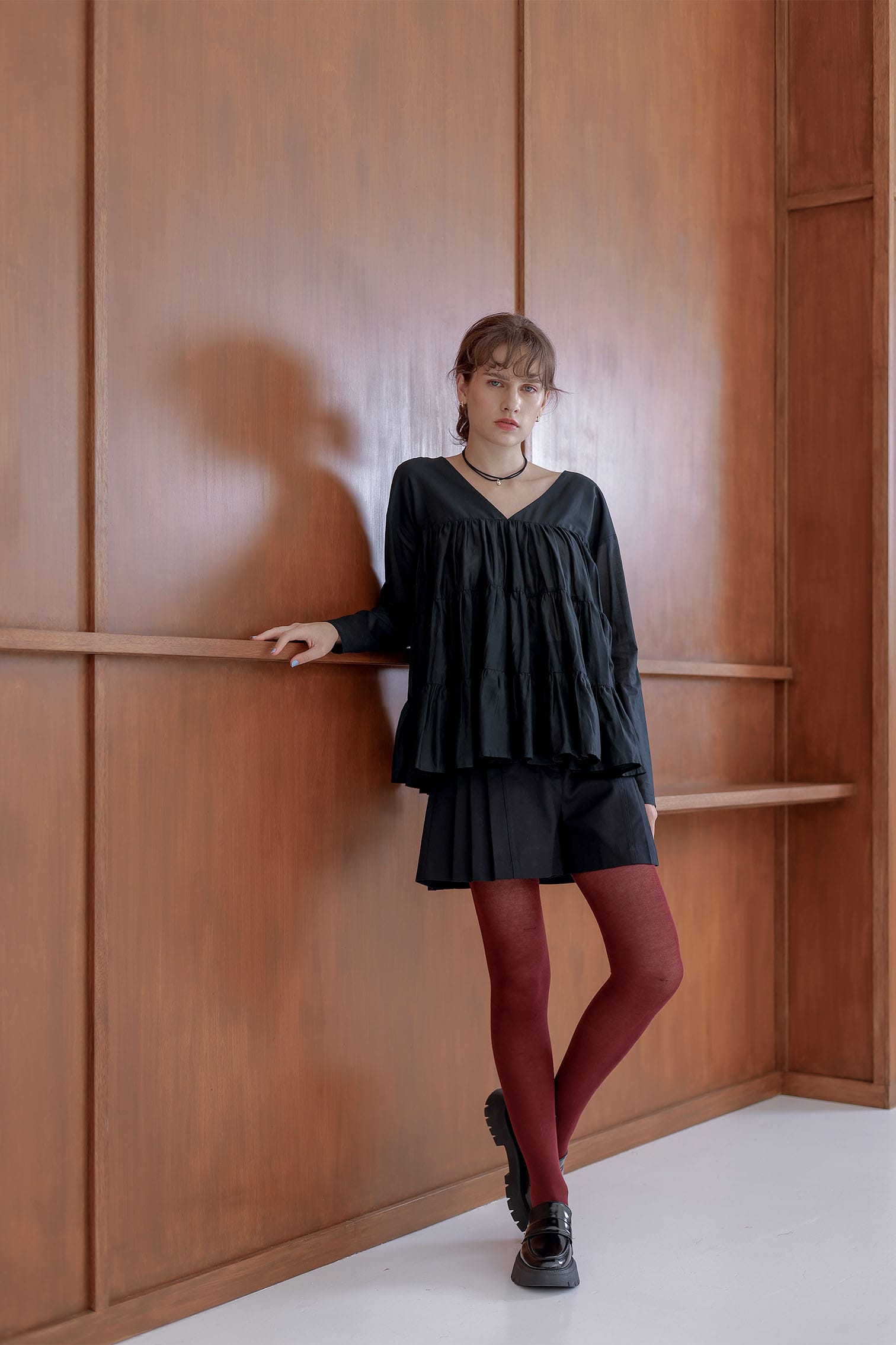 マーレット Merlette マジョレレ ブラウス Mサイズ Merlette マーレット MAJORELLE コットンスモッキングブラウス